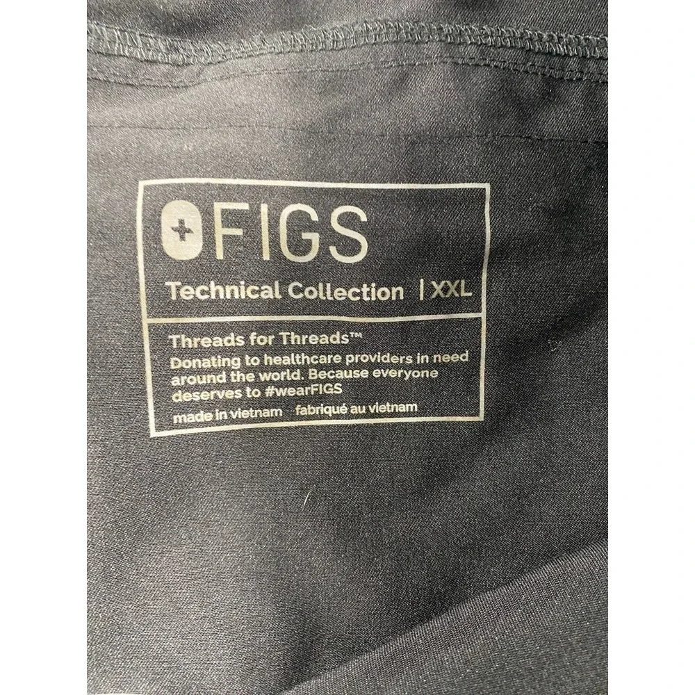 FIGS Axim Technical Collection Scrub Pants Mens XXL Black Cargo Stretch Medical